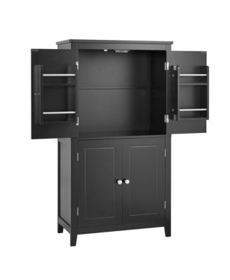 Freestanding 4-Door Bathroom Storage Cabinet