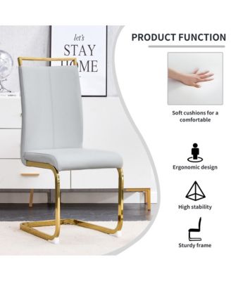 Table and chair set. Modern dining table with MDF top and beautiful MDF legs. Equipped with comfortable PU chairs and metal legs. Suitable for a wide range of decorative styles.