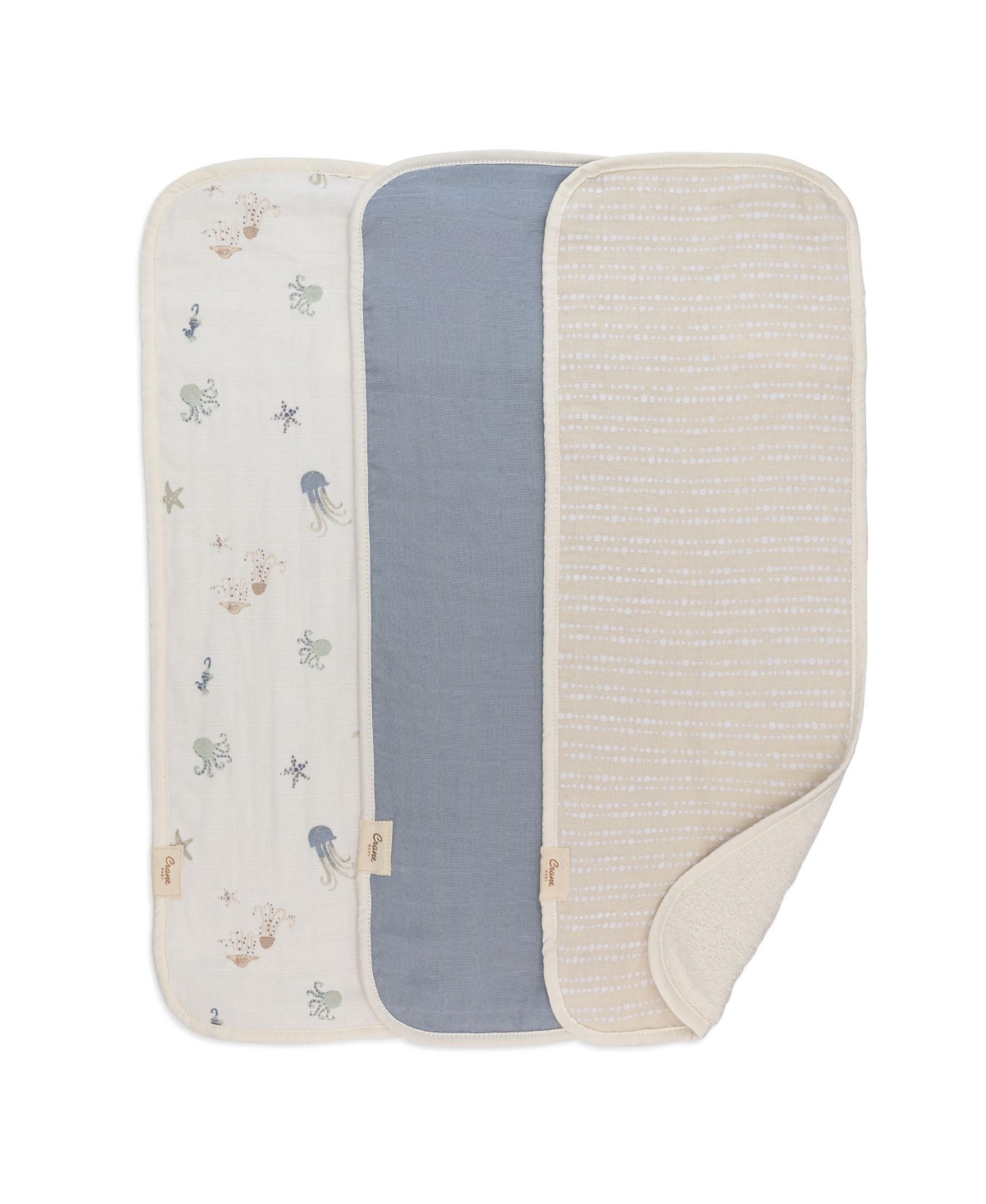 Crane Baby Infants Cove Ocean Baby Burp Cloth, 3-pc. Set In Blue