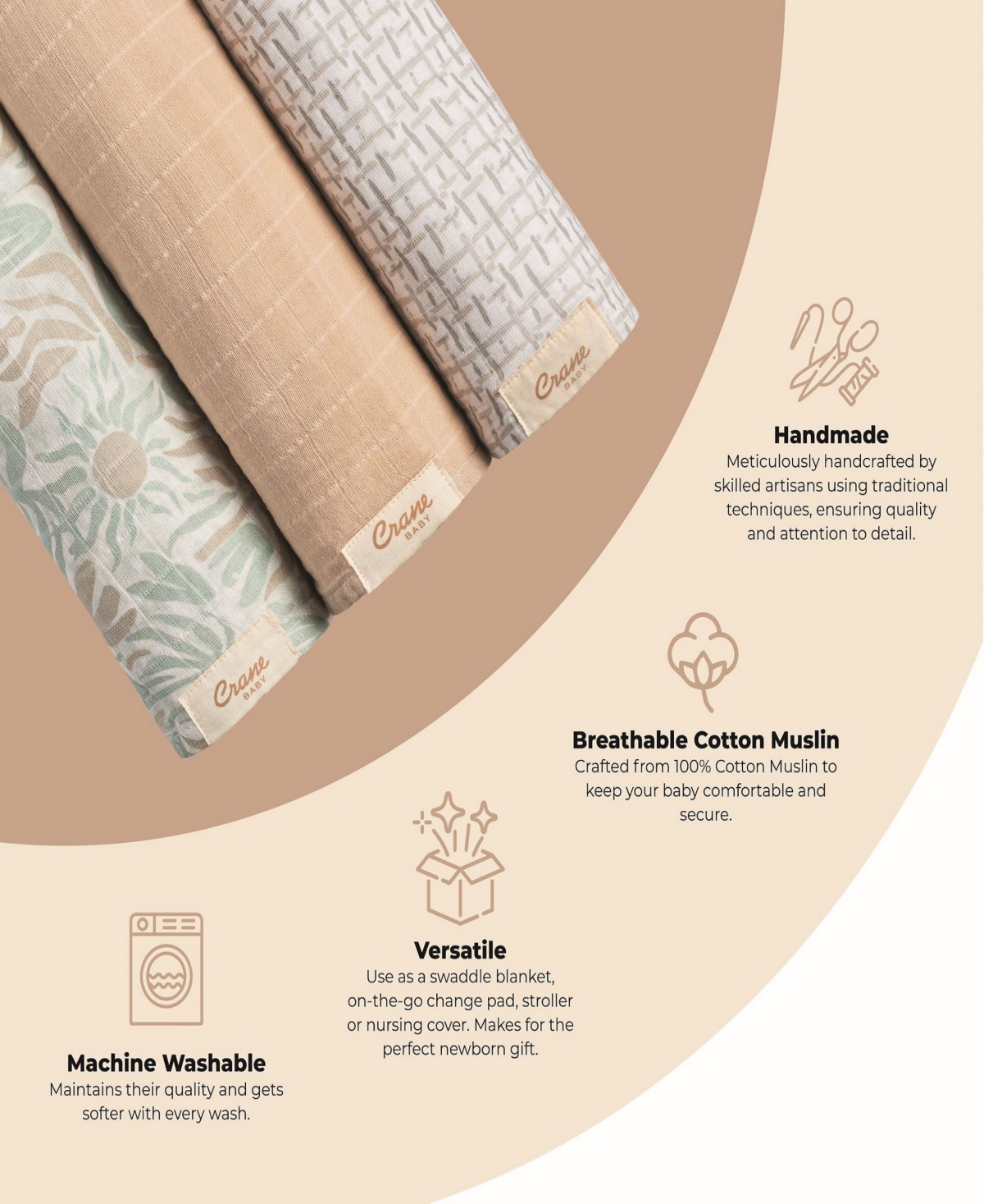 Crane Baby Infants Cove Beach Life Swaddle, 3-piece Set In Blue