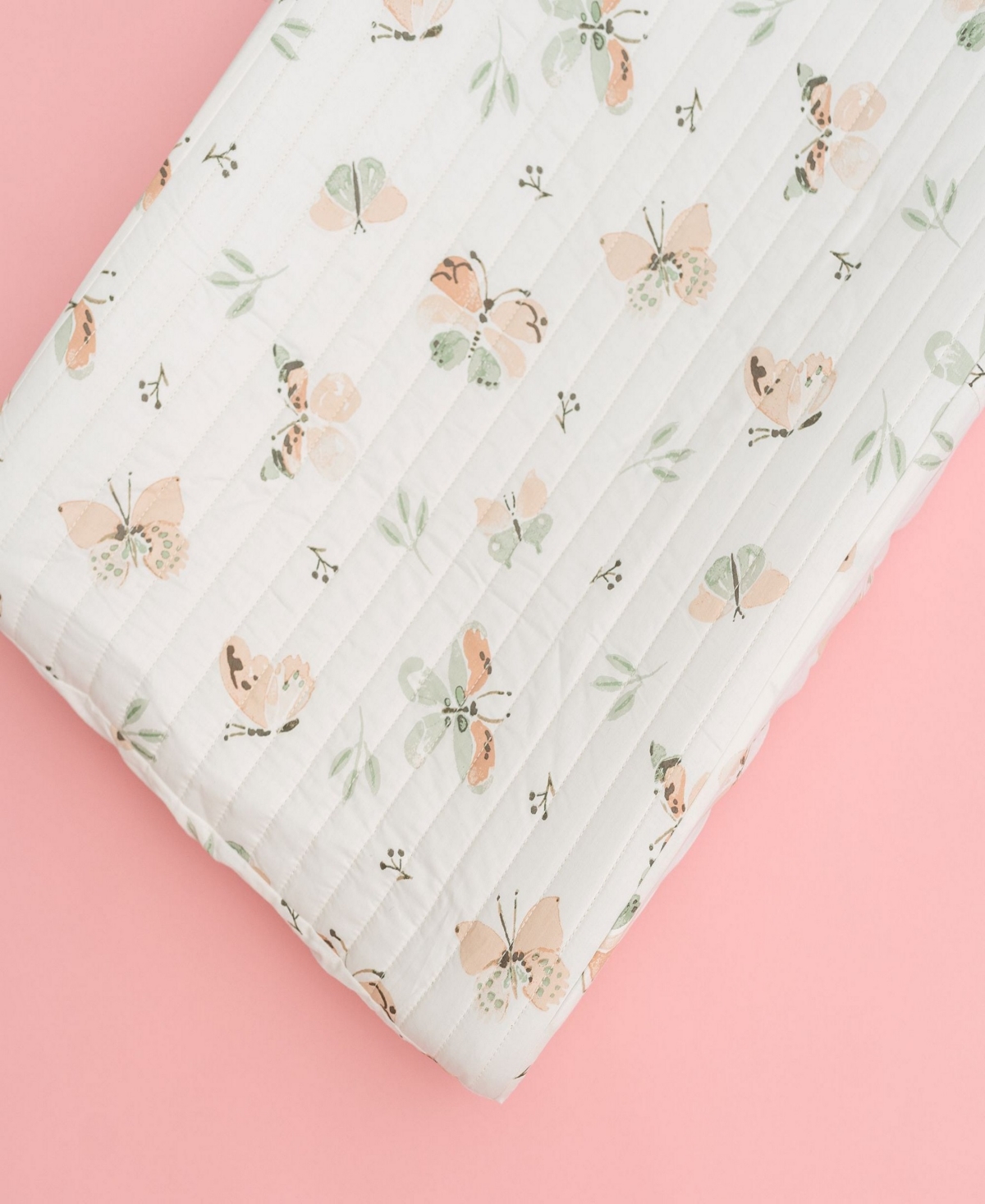 CRANE BABY INFANTS PARKER QUILTED BUTTERFLY CHANGE PAD COVER 