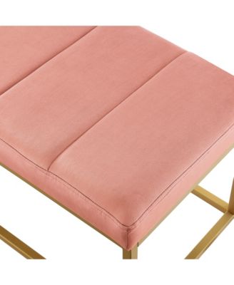 Modern Tufted Channel Entryway Bench Emerald Velvet Upholstered End of Bed Bench with Metal Frame, Footboard Bench for Living Room, Bedroom