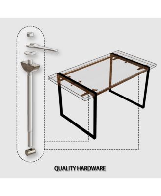 59" MDF Dining Set with Black Metal Chairs