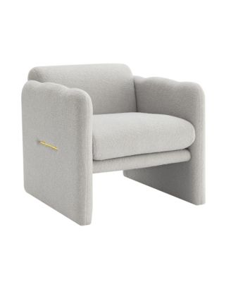Teddy Fabric Armchair with Metal Accents