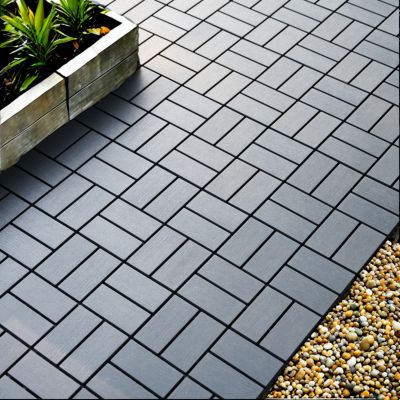 27 Pack Interlocking Plastic Deck Tiles - 12" x12" Square - Waterproof Outdoor - Poolside Balcony Backyard Decking Tiles - Easy Installation - Sturdy PP Material - Strong Load-Bearing Capacity