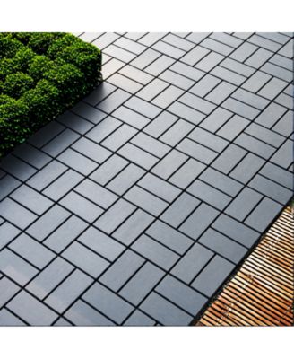 27 Pack Interlocking Plastic Deck Tiles - 12" x12" Square - Waterproof Outdoor - Poolside Balcony Backyard Decking Tiles - Easy Installation - Sturdy PP Material - Strong Load-Bearing Capacity