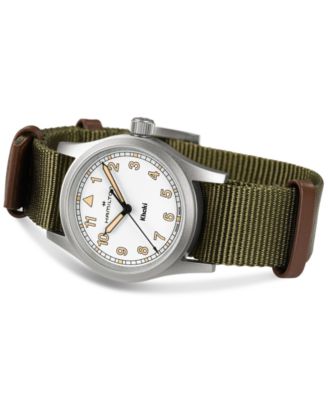 Women's Swiss Khaki Field Green Textile Strap Watch 33mm