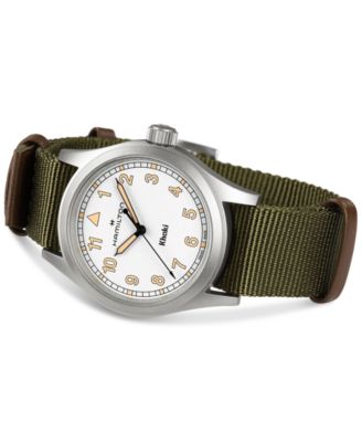 Men's Swiss Khaki Field Green Textile Strap Watch 38mm