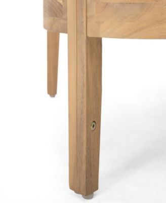 (Set of 2) Outdoor Acacia Wood Patio Club Chair, Textilene Patio Furniture, Waterproof Thick Cushion Deep Seating for Porch, Garden, Backyard, Balcony, Weight Capacity 400lbs, Light Teak Finish, Beige