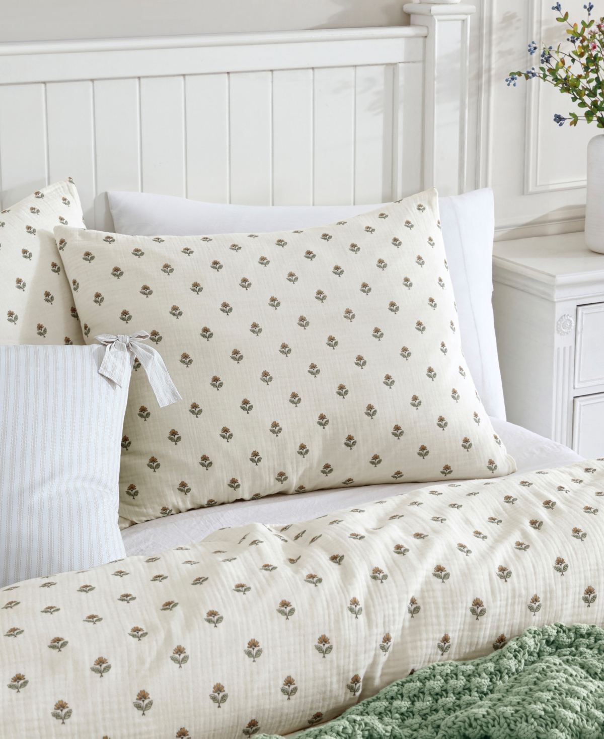Peri Home Block Print Gauze 3-Pc. Comforter Set, King