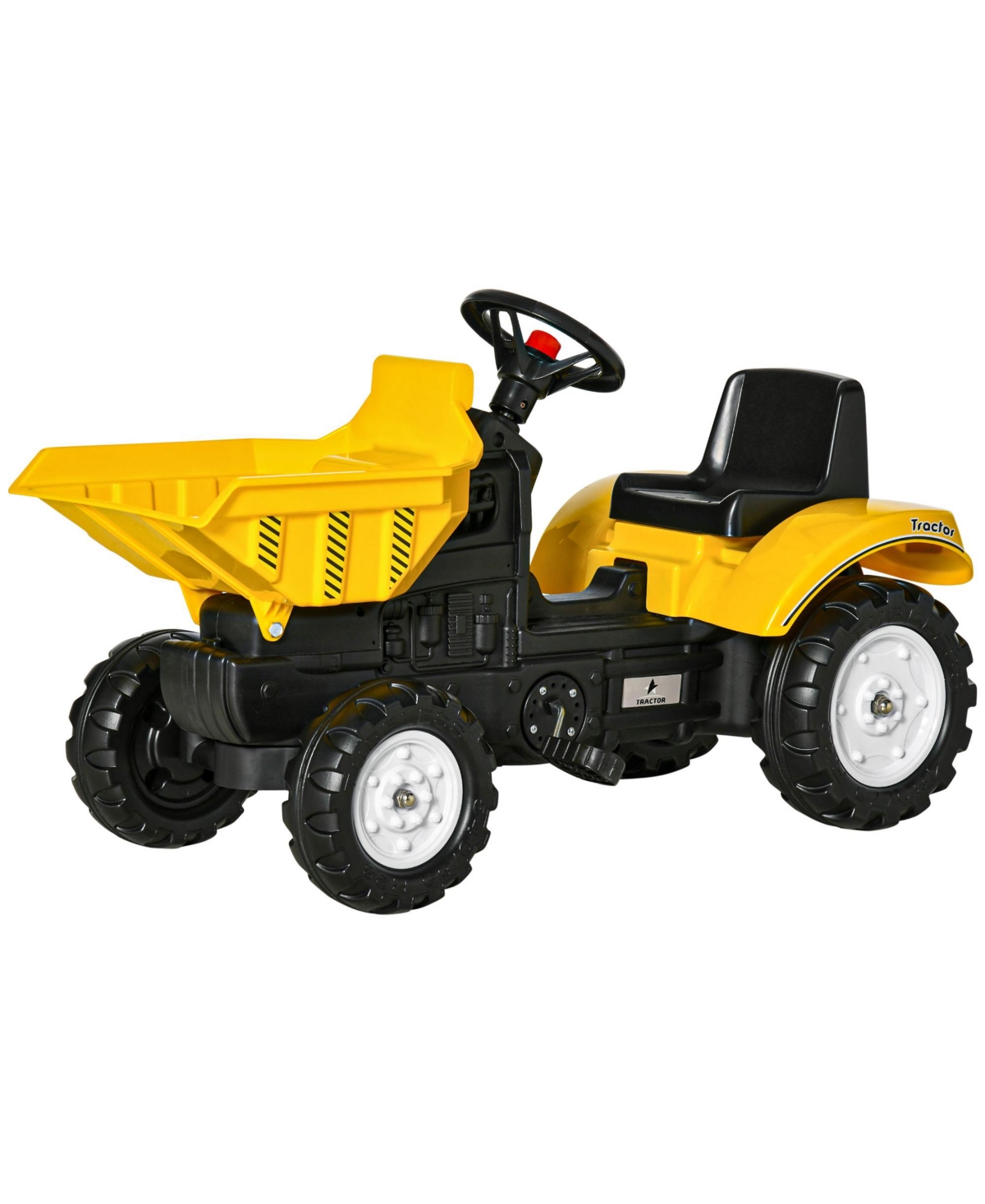 Streamdale Furniture Ride On Excavator with Manual Control Bucket, No Power Ride on Tractor Pedal Car Pretend Play with Forward Backward, for Aged 3-6