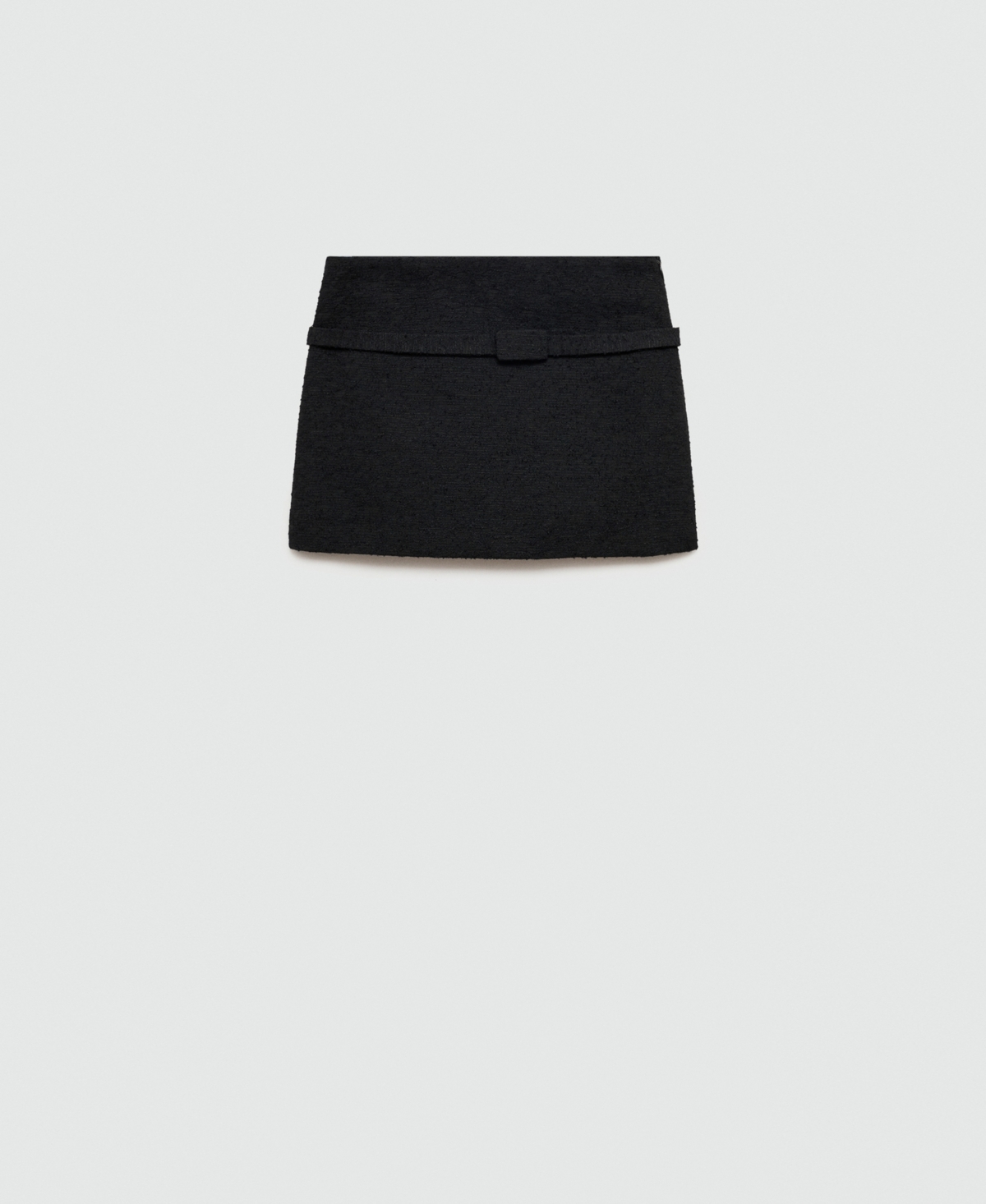 Mango Women's Decorative Belt Tweed Mini Skirt