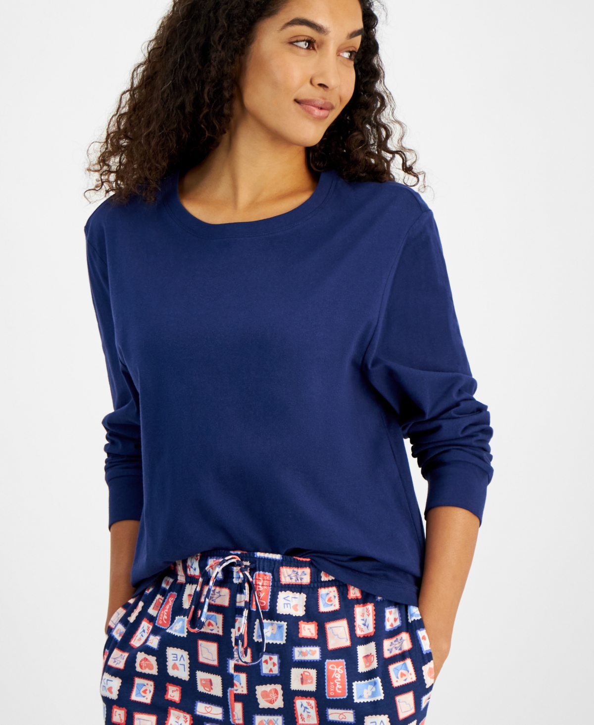 FAMILY PAJAMAS WOMEN'S VALENTINE'S DAY STAMPS PAJAMA SET, EXCLUSIVELY AT MACY'S 