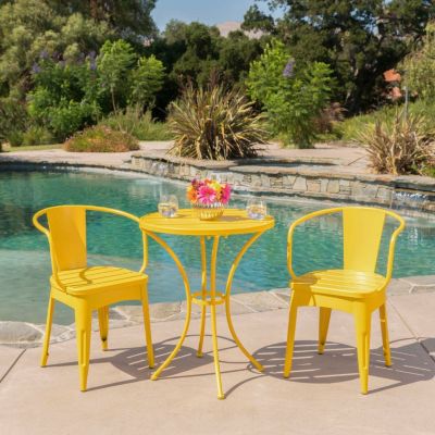 Whimsical Outdoor Bistro Set: Durable Iron Table And Chairs With Water-Resistant Finish