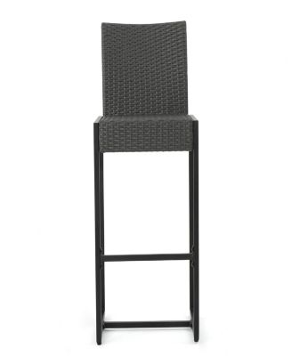 Elegant Outdoor Wicker Barstools With Durable Iron Frame