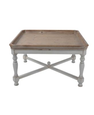 33x33x19" Square Alcott coffee Table, French Countory Tray Table