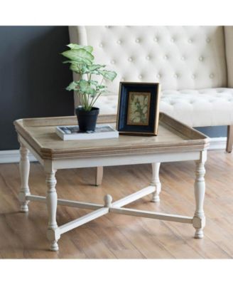 33x33x19" Square Alcott coffee Table, French Countory Tray Table