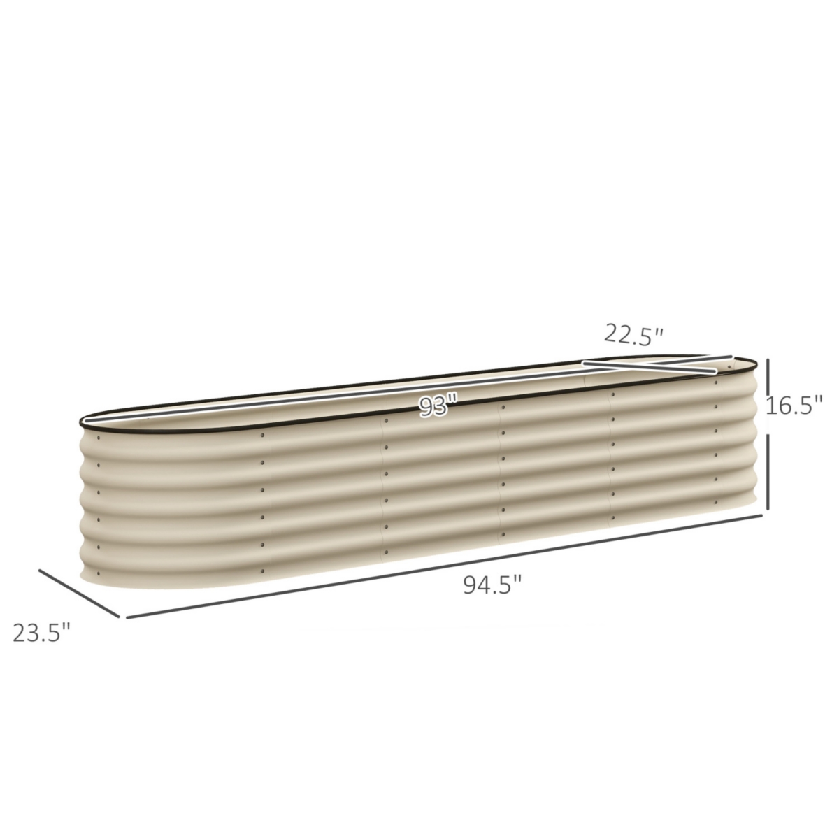 Streamdale Furniture 7.9' x 2' x 1.4' Galvanized Raised Garden Bed Kit, Outdoor Metal Elevated Planter Box with Safety Edging, Easy Diy Stock Tank for