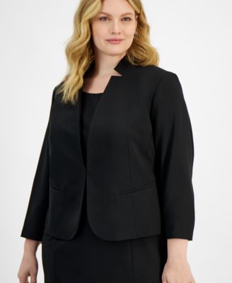 Plus Size Cutout Kissing Jacket & Sheath Dress Suit Set