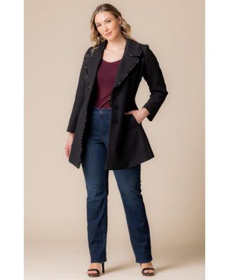 Plus Size Juliette Satin Trim Coat