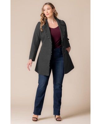 Plus Size Juliette Satin Trim Coat