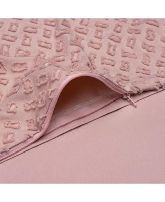 Premium Clipped Duvet Set Tufted Boho Double Brushed Chic Soft Textured Clipped Solid Microfiber 3-Piece Duvet Set