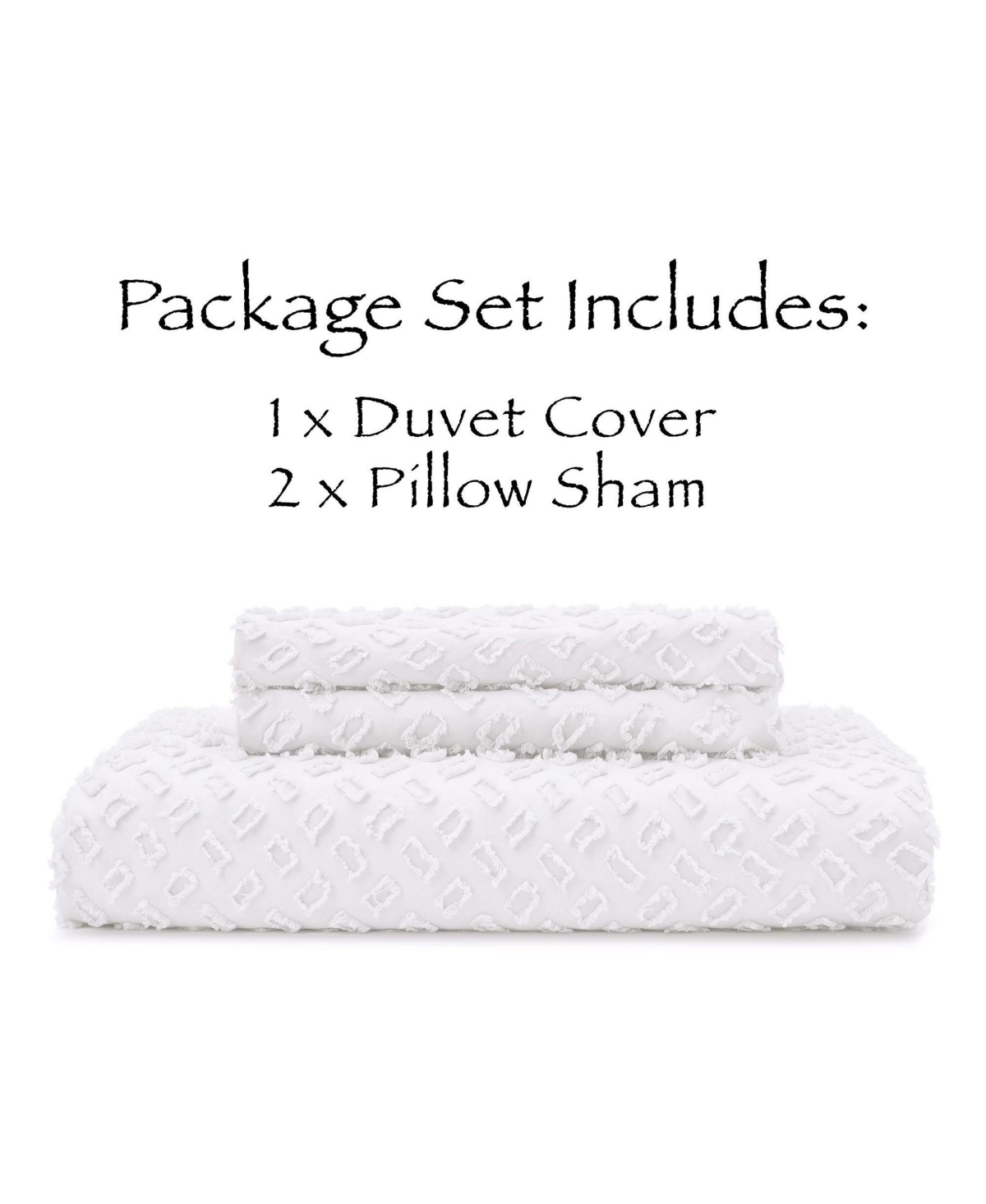 Chanasya Premium Clipped Duvet Set - Tufted Boho Double Brushed Chic Soft Textured Clipped Solid Microfiber Duvet Set - 1 Duvet Cover & 2 Pillow Sham