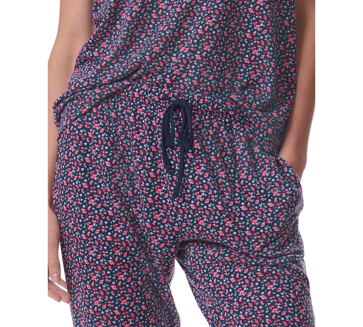 Tommy Hilfiger Women's Printed Short-sleeve Tee & Jogger Set In Floral Sky Captain