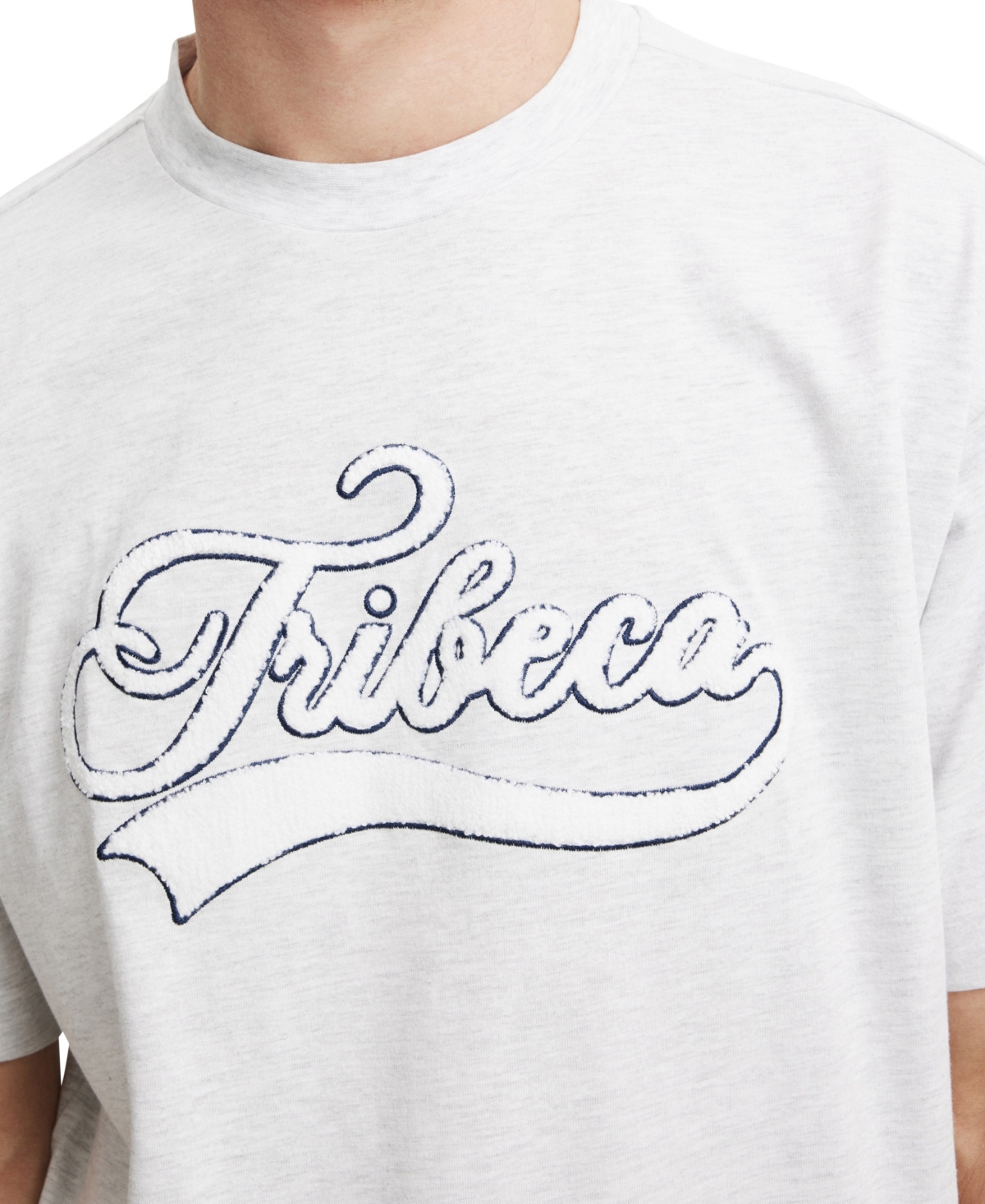 Cotton On Men's Box Fit College T-Shirt -Tribeca Script Navy