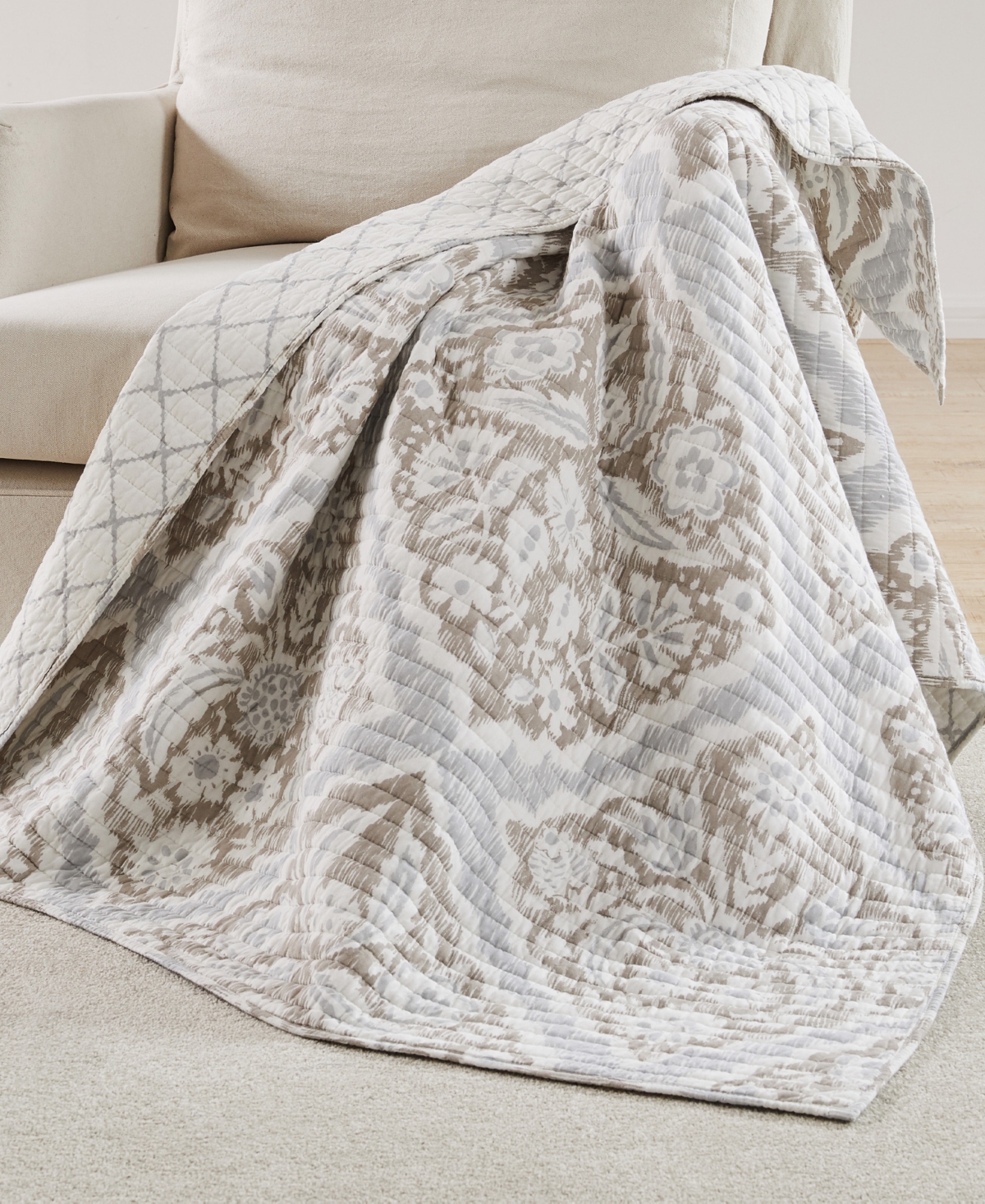 Levtex Becker Reversible Quilted Throw, 50" X 60" In Taupe