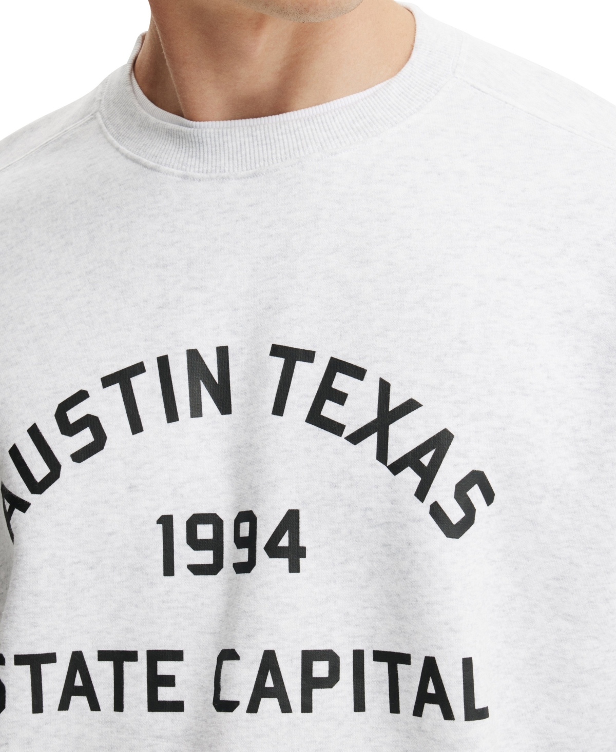 Cotton On Men's Box Fit Graphic Crew Sweatshirt -Austin Texas