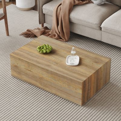 Modern MDF Coffee Table with Light Wood Accents
