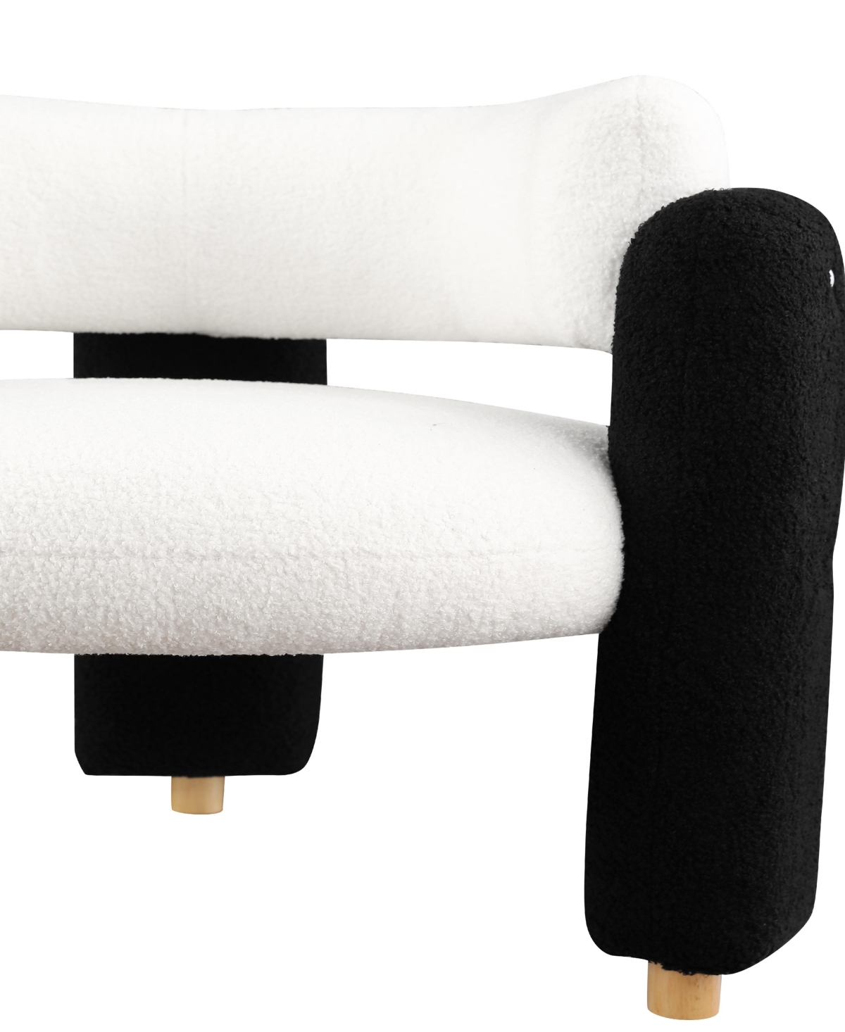 Streamdale Furniture Stylish Barrel Accent Chair: Curved Arms, Waterfall Seat, Hollow Backrest