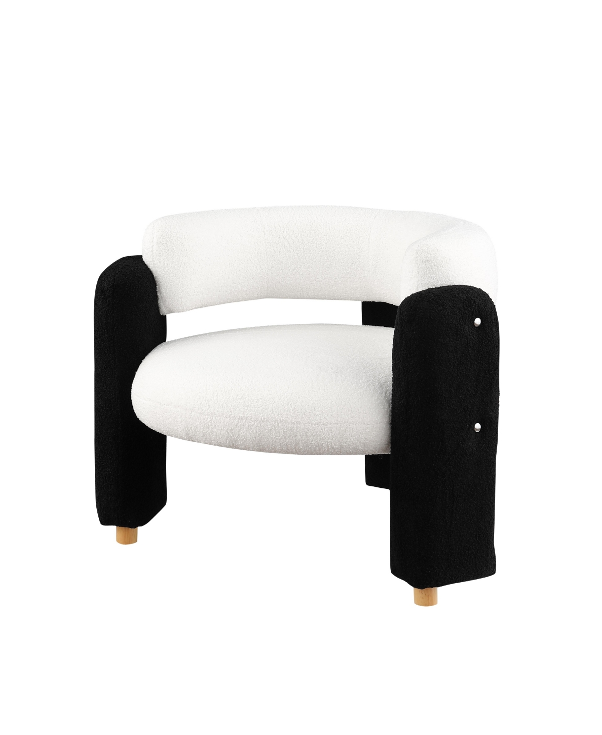 Streamdale Furniture Stylish Barrel Accent Chair: Curved Arms, Waterfall Seat, Hollow Backrest