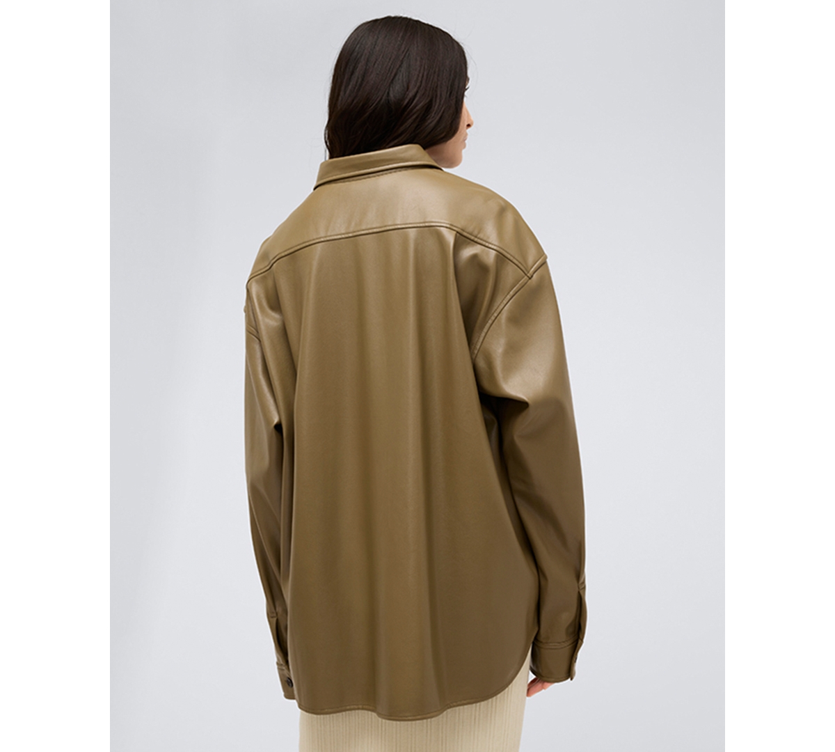 Kenneth Cole Women's Faux Leather Oversized Jacket