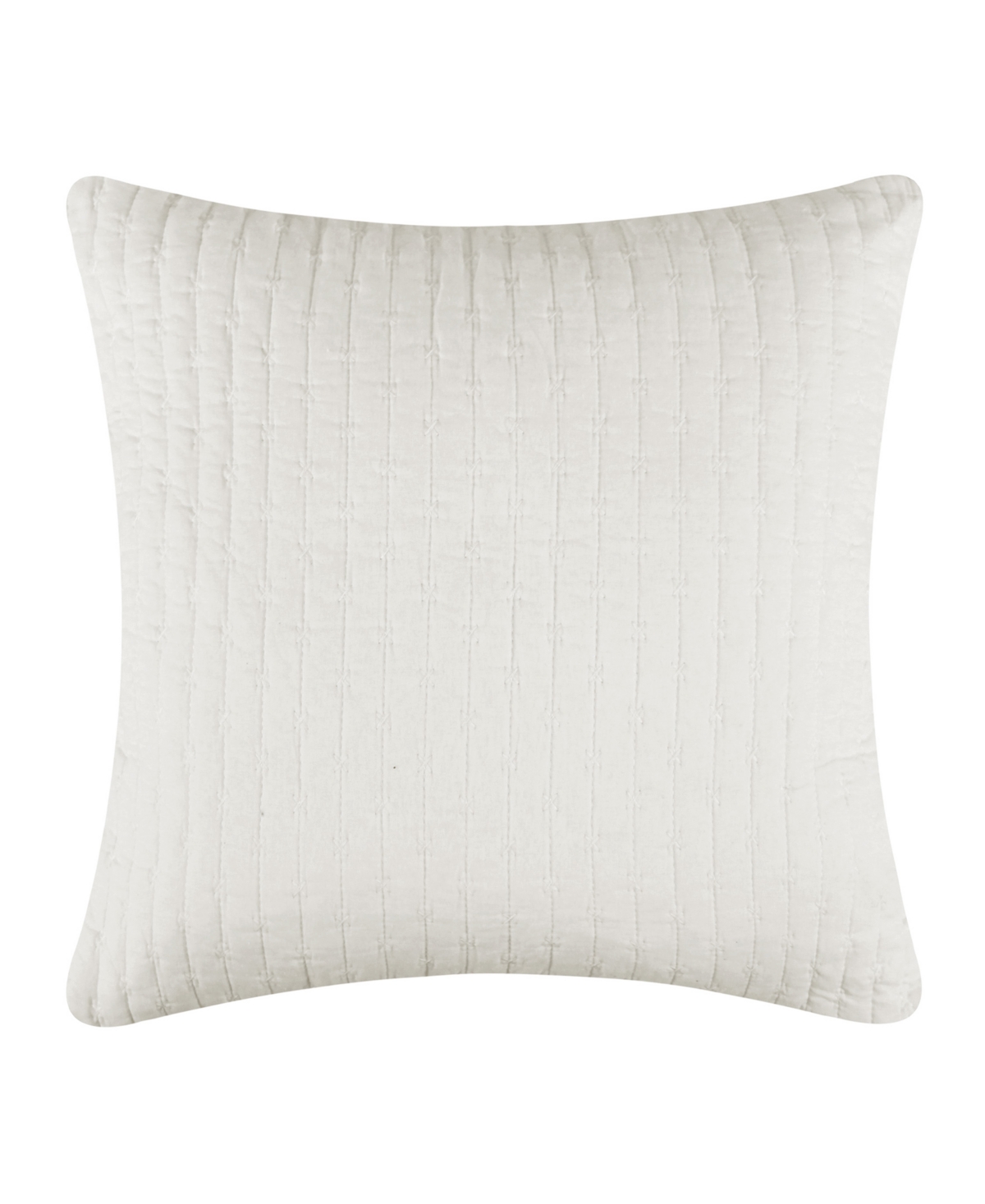 Levtex Cross Stitch Quilted Decorative Pillow, 18" X 18" In Cream