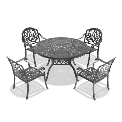 Streamdale 5-Piece Cast Aluminum Patio Set with Cushions