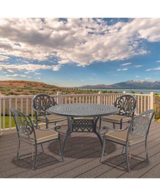 Streamdale 5-Piece Cast Aluminum Patio Set with Cushions