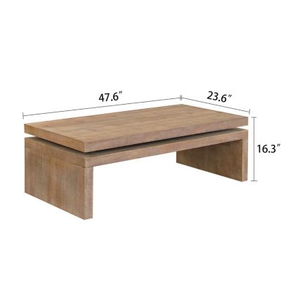 Streamdale Versatile 2-Tier Wood Coffee Table (48"x24"x16")