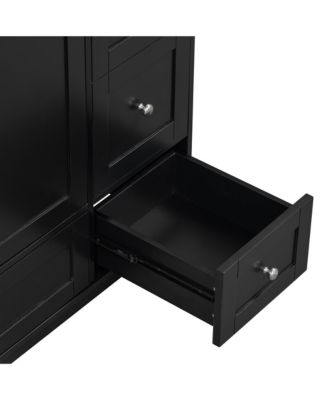 [Cabinet Only] 36" Bathroom Vanity-Black (Sink not included)