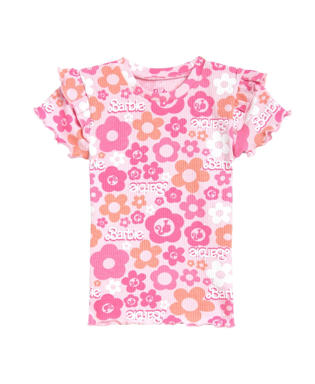 Barbie Toddler Girls Ribbed T-Shirt and Shorts Outfit Set - barbie