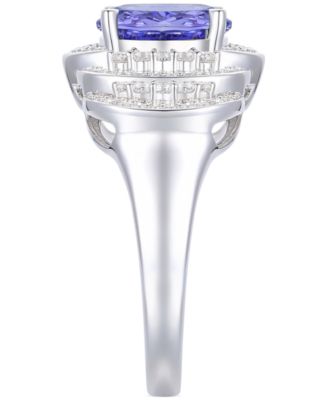 Tanzanite (1-3/4 ct. t.w.) & Diamond (1/2 ct. t.w.) Oval Ring in 14k White Gold