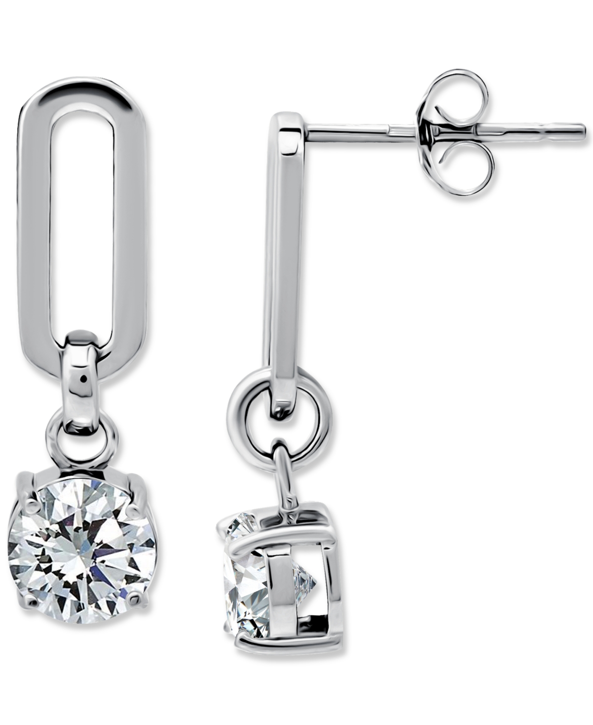 Giani Bernini Cubic Zirconia Oval Drop Earrings In 18k Gold-plated Sterling Silver, Created For Macy's (also Avail In Sterling Silver