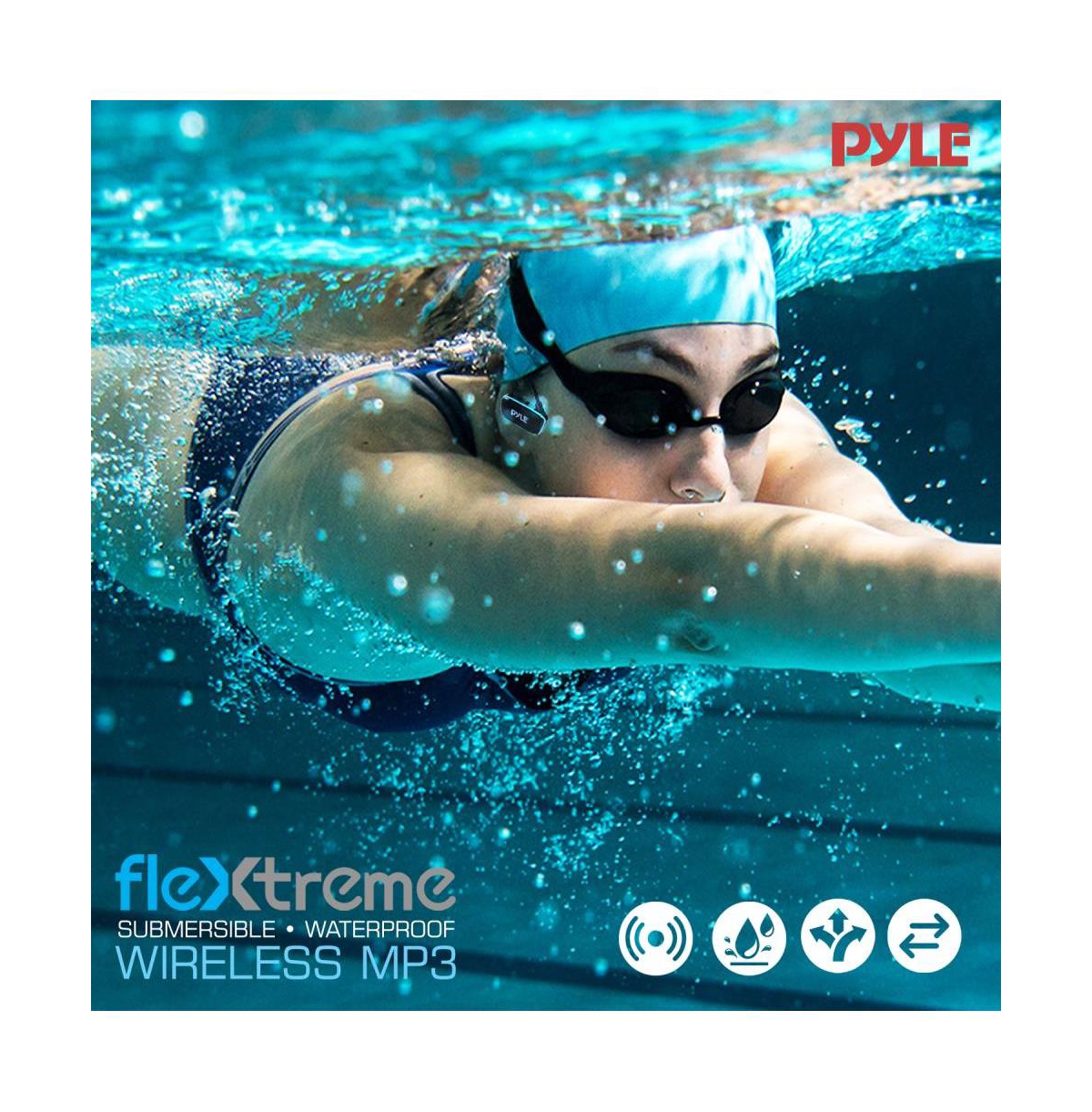 Pyle Flextreme Waterproof MP3 Headphones, 8GB Built-In Memory