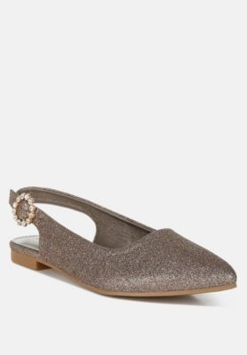 Women's Giora Glitter Slingback Flat Sandals