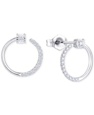 2-Pc. Set Diamond Circle Pendant Necklace & Matching Circle Stud Earrings (1/3 ct. t.w.) in Sterling Silver