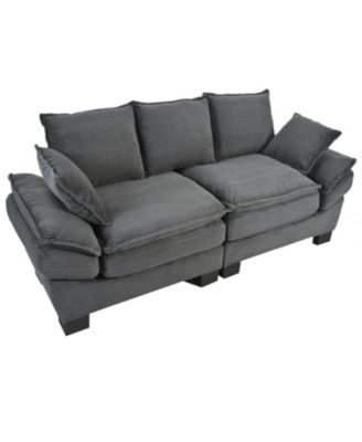 Curved Modern Sofa with Pillows, 85.4