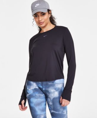 売れ筋商品|||ナイキ カットソー トップス レディース Women's One Classic Dri-FIT Long-Sleeve Top Minkbn/bla Nike Women's One Classic Dri-FIT Long-Sleeve Top - Macy's