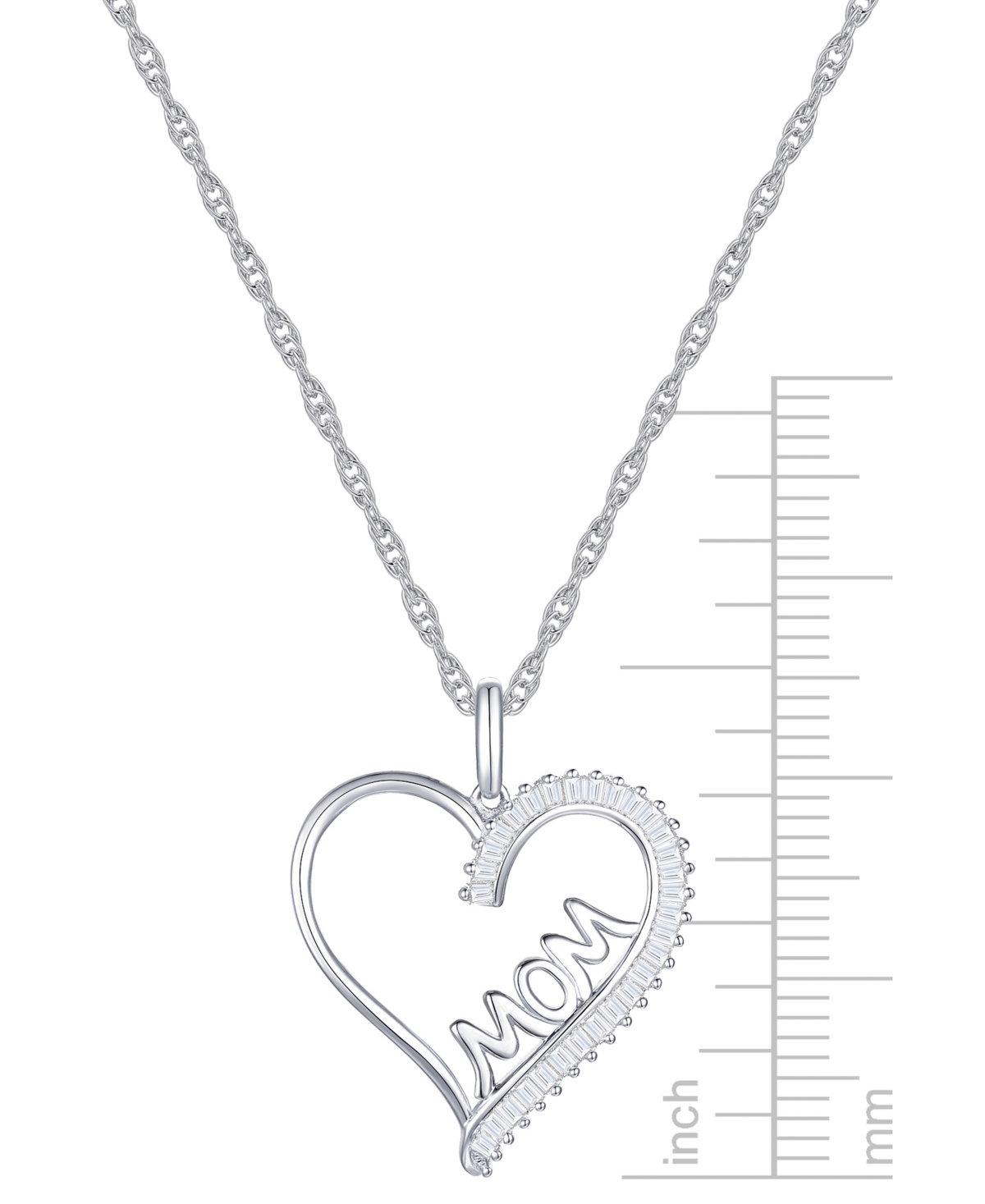 Diamond Baguette Mom Heart 18