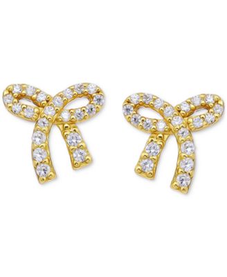 Giani Bernini - Cubic Zirconia Bow Stud Earrings in 18k Gold-Plated Sterling Silver